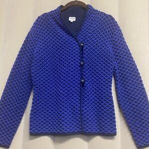 Armani Collezioni Womens Sweater Blazer Jacket Size 6 Textured Quiet Luxury NWOT